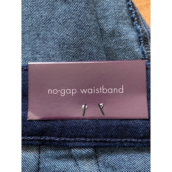 Ava & Viv Womens Wide Leg High-Rise Relaxed Fit Dark Blue Denim Pants - Picture 16 of 16